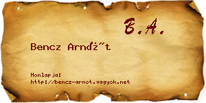 Bencz Arnót névjegykártya